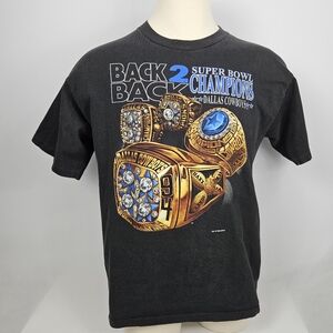 NFL- Dallas Cowboys Back To Back Champions Ring T-Shirt 1994 Large